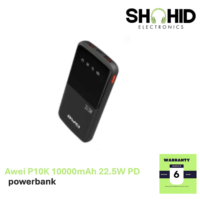 Awei P10K 10000mAh 22.5W PD Fast Charge Power Bank