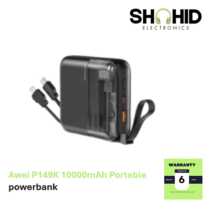 Awei P149K 10000mAh Portable Power Bank 22.5W Fast Charging price in bangladesh