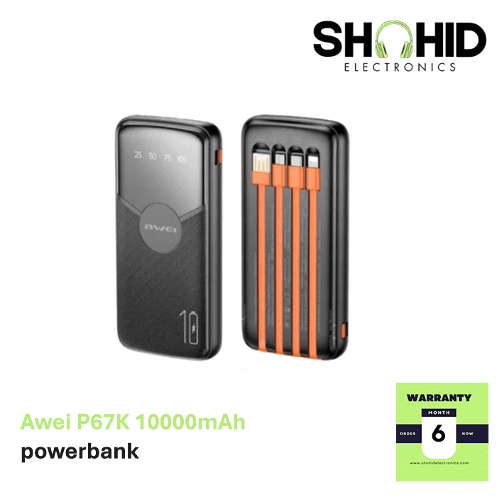 Awei P67K 10000mAh Multiple Output Power Bank price in bangladehs