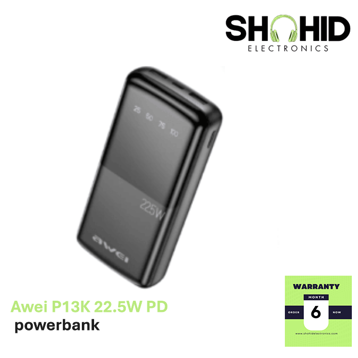 Awei P13K 22.5W PD Powerbank 20000mAh Fast Charging