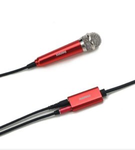 Remax RMK-K01 Mini Microphone 3.5MM Audio Cable Sing Song K Microphones Speaker Mic For Smartphones