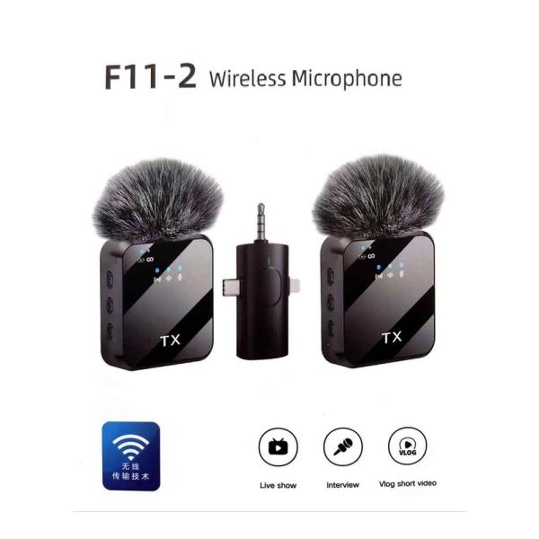 F11 2:1 Wireless Microphone For IPhone , Android and Camera price in bangladesh